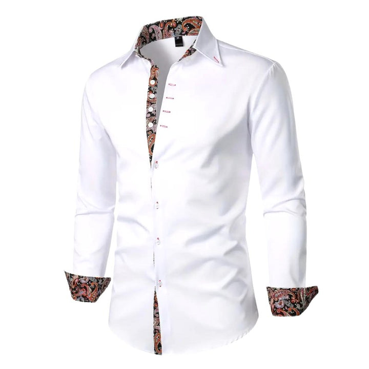 Hudson | Men's Paisley Accent Shirt, Smart Casual Shirt | The Shrader Sisters