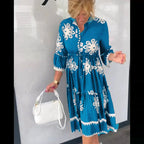 Imogen | Women's Floral Print Midi Dress, Elegant Summer Dress | The Shrader Sisters
