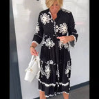 Imogen | Women's Floral Print Midi Dress, Elegant Summer Dress | The Shrader Sisters
