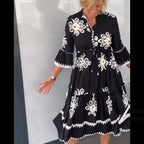 Imogen | Women's Floral Print Midi Dress, Elegant Summer Dress | The Shrader Sisters