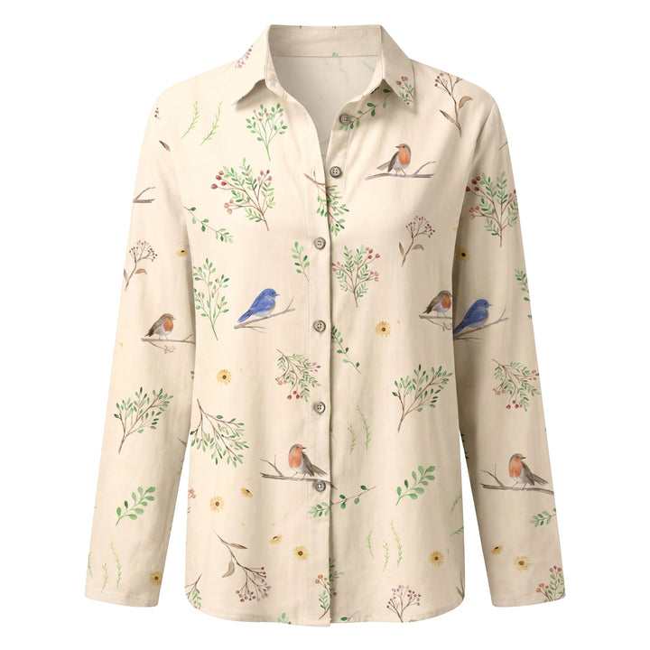 Indiana | Women's Abstract Print Blouse, Split V-Neck Roll-Up Sleeve Blouse | The Shrader Sisters