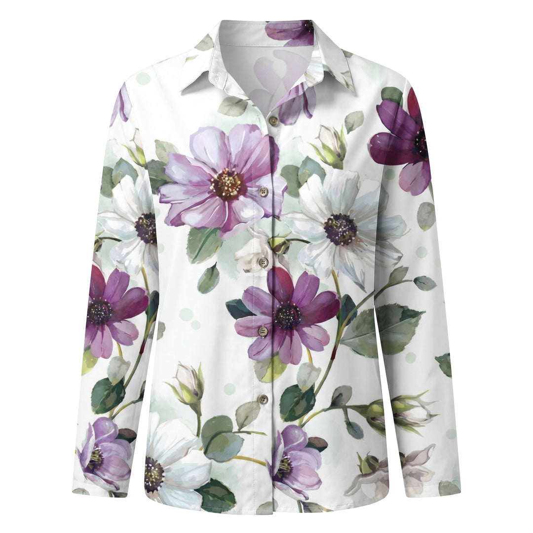 Indiana | Women's Abstract Print Blouse, Split V-Neck Roll-Up Sleeve Blouse | The Shrader Sisters