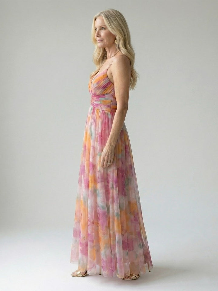Isel | Women's Sleeveless Wrap Maxi Dress - Yellow