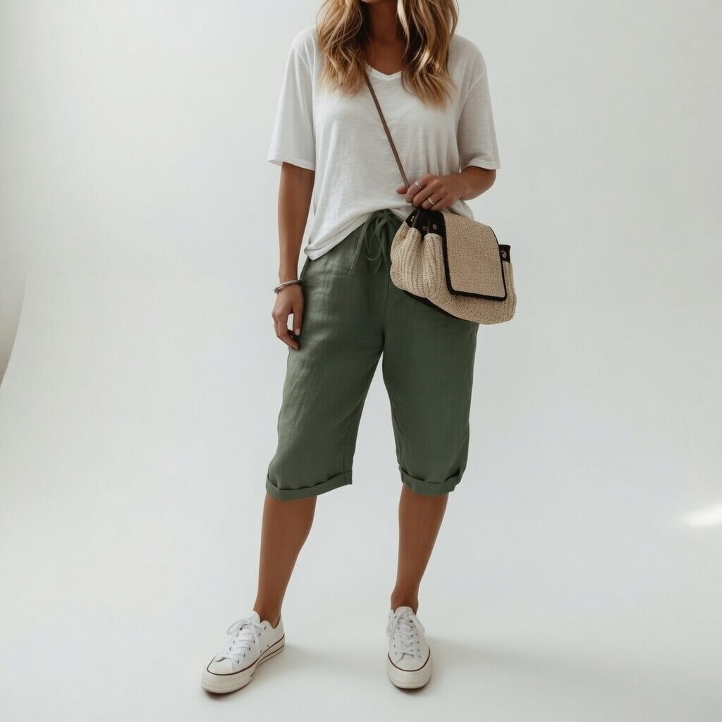 Jade | Women's Cotton Bermuda Shorts, Relaxed-Fit Warm-Weather Shorts | The Shrader Sisters | Zwart