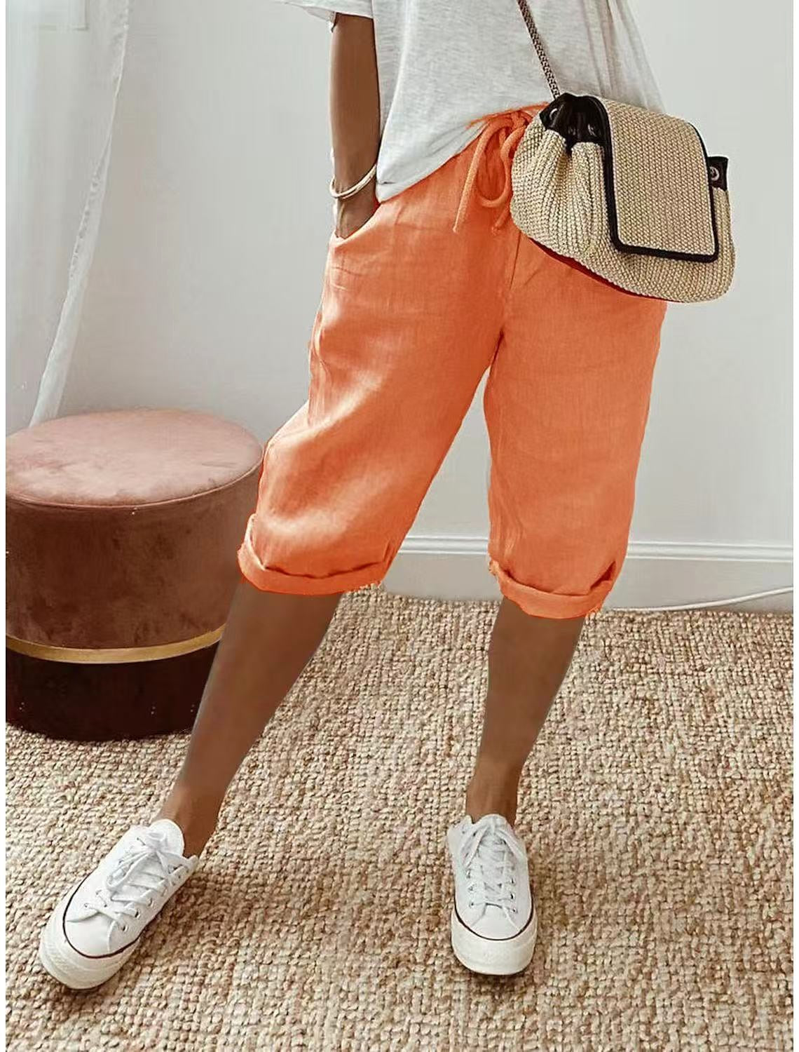 Jade | Women's Cotton Bermuda Shorts, Relaxed-Fit Warm-Weather Shorts | The Shrader Sisters | Donkergrijs