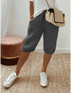 Jade | Women's Cotton Bermuda Shorts, Relaxed-Fit Warm-Weather Shorts | The Shrader Sisters | Abrikoos