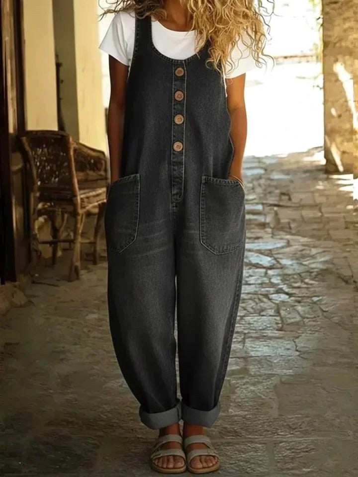 Jasmine | Women's Classic Denim Jumpsuit - image 2