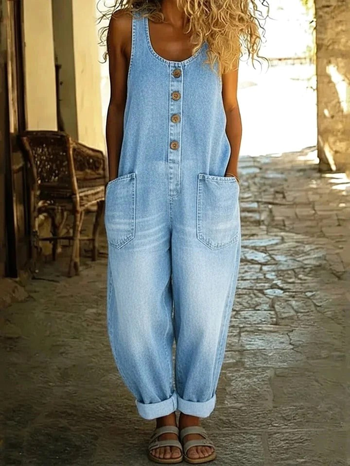 Jasmine | Women's Classic Denim Jumpsuit - image 3