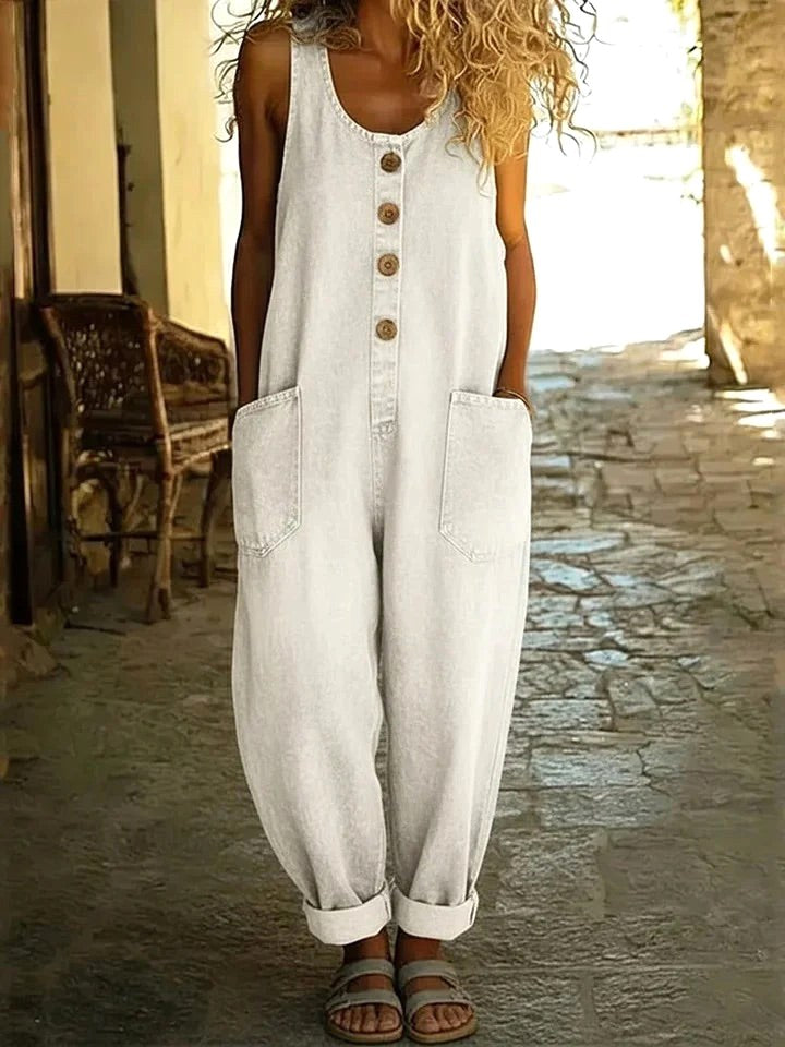 Jasmine | Women's Classic Denim Jumpsuit - image 4
