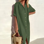 Jasmine | Women's Cotton Shirt Dress, Lightweight Summer Dress | The Shrader Sisters
