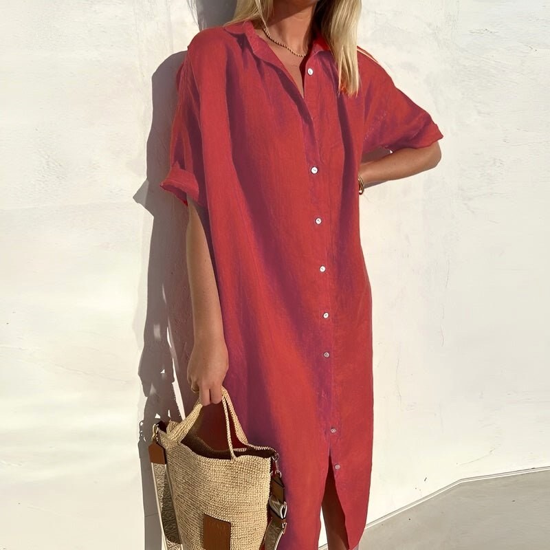 Jasmine | Women's Cotton Shirt Dress, Lightweight Summer Dress | The Shrader Sisters