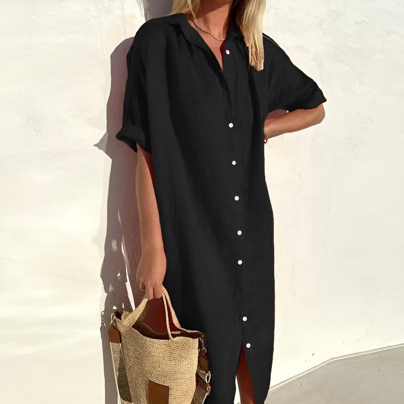 Jasmine | Women's Cotton Shirt Dress, Lightweight Summer Dress | The Shrader Sisters