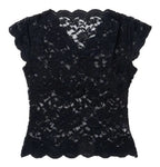 Jasmine | Women's Fitted Lace Top with V-Neckline, Short Sleeve Blouse | The Shrader Sisters