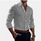 Jasper | Women's Striped Shirt, Vertical Stripe Classic Blouse | The Shrader Sisters