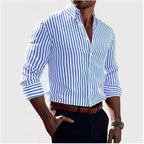 Jasper | Women's Striped Shirt, Vertical Stripe Classic Blouse | The Shrader Sisters