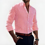 Jasper | Women's Striped Shirt, Vertical Stripe Classic Blouse | The Shrader Sisters