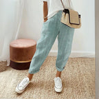 Jessica | Women's Comfort Elastic Waist Trousers, Comfortable Summer Trousers for Travel and Everyday Wear - Green