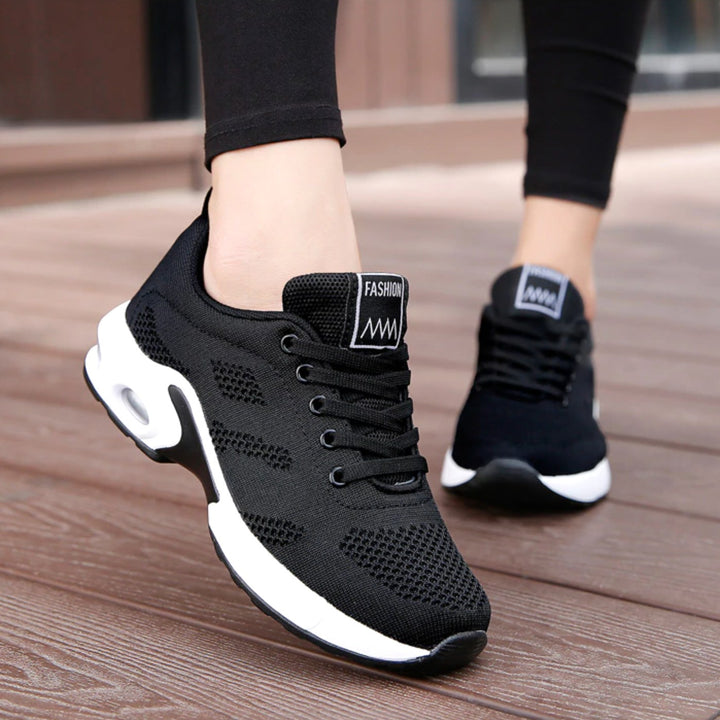 Jorja | Women's Lightweight Walking Shoes, Breathable Mesh Trainers | The Shrader Sisters | White