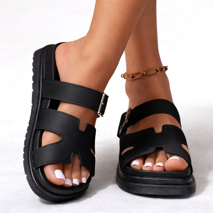 Jorja | Women's Orthopaedic Walking Sandals, Arch Support Everyday Sandals | The Shrader Sisters | Black