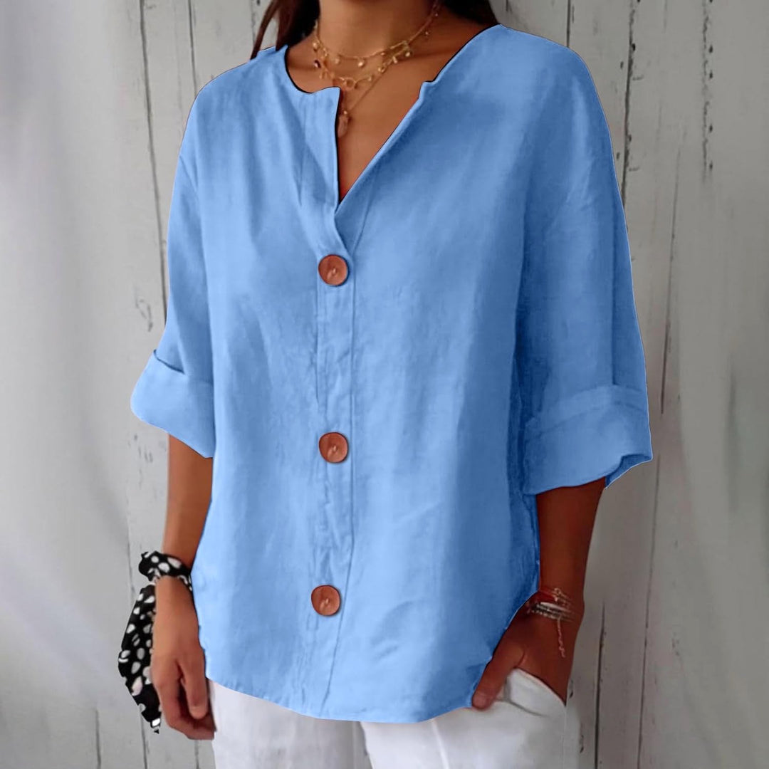 Julia | Women's Relaxed Linen Blend Blouse - image 1