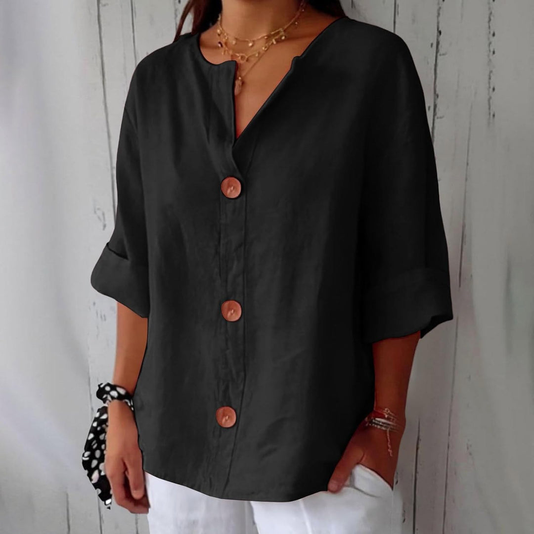 Julia | Women's Relaxed Linen Blend Blouse - image 11