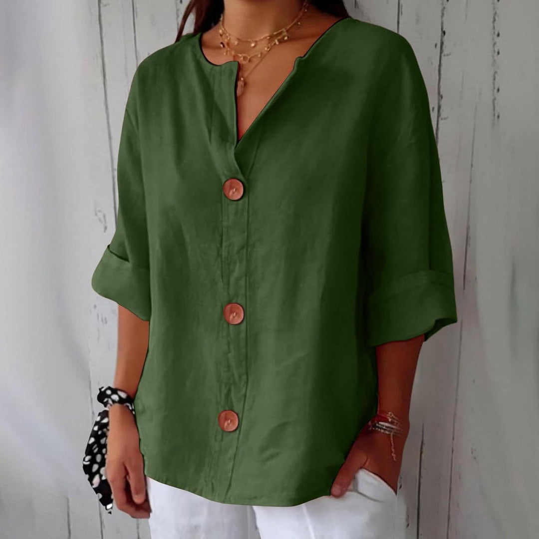 Julia | Women's Relaxed Linen Blend Blouse - image 12