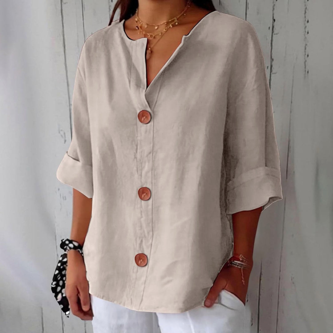 Julia | Women's Relaxed Linen Blend Blouse - image 2