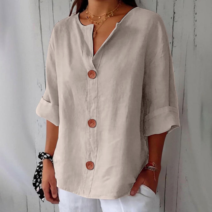 Julia | Women's Relaxed Linen Blend Blouse - image 2