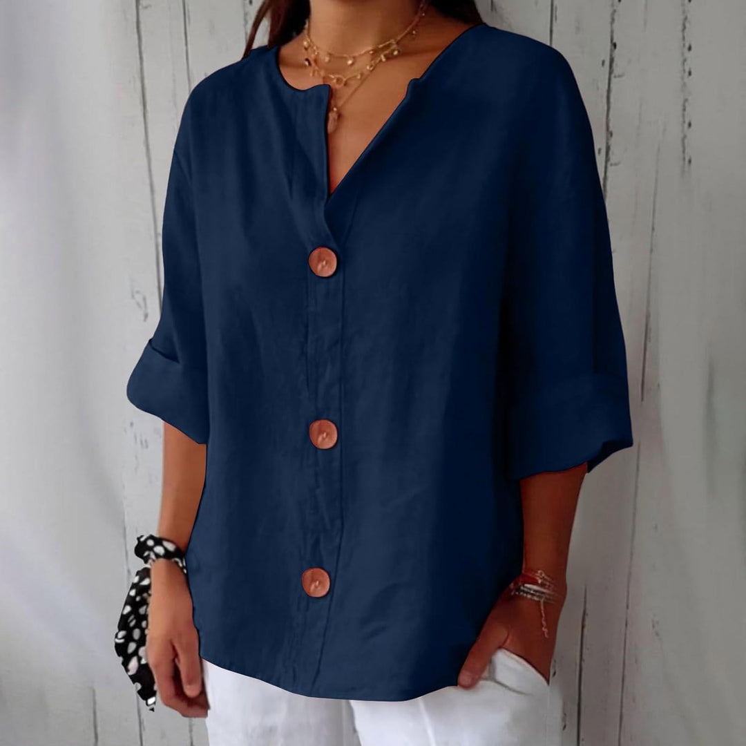 Julia | Women's Relaxed Linen Blend Blouse - image 3