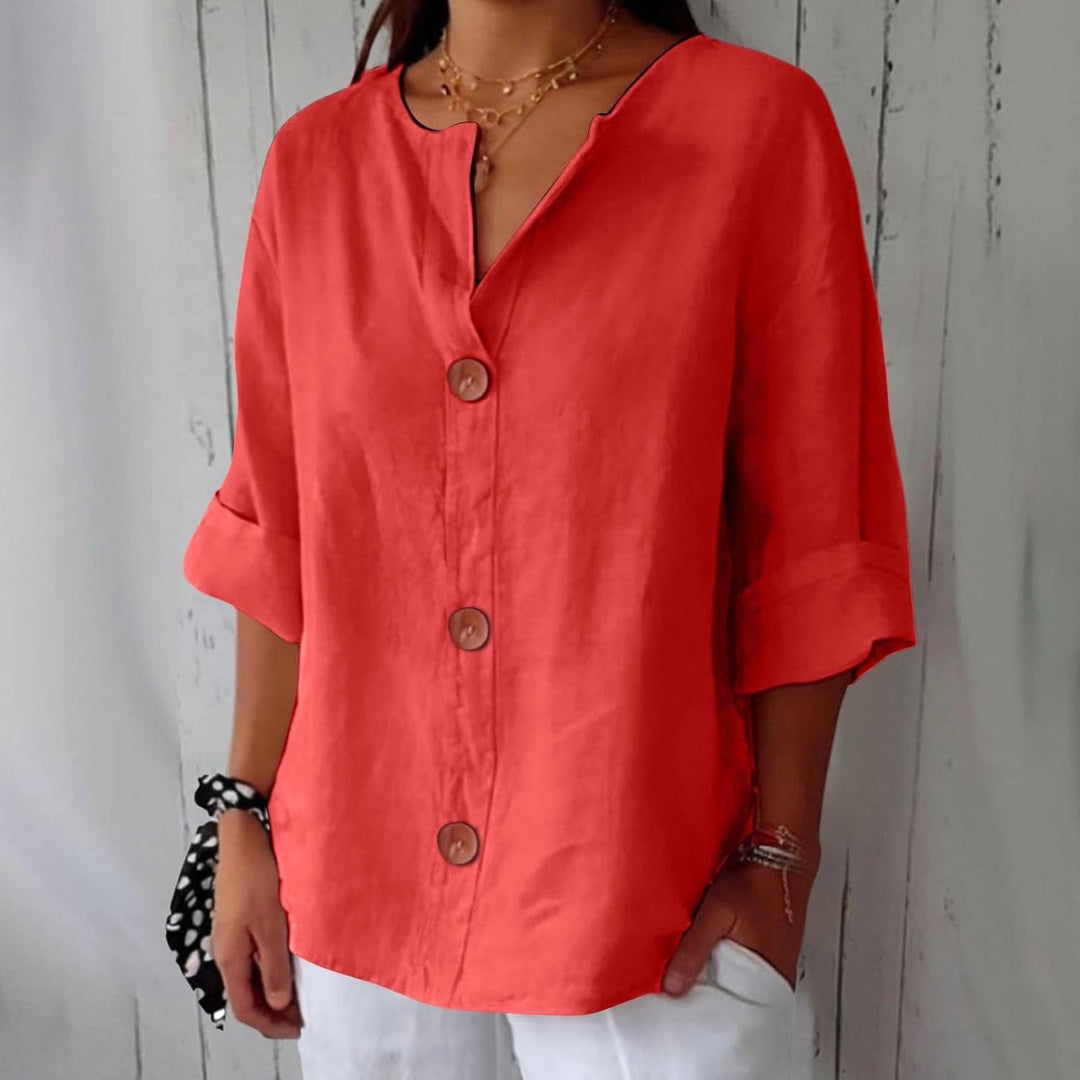 Julia | Women's Relaxed Linen Blend Blouse - image 5