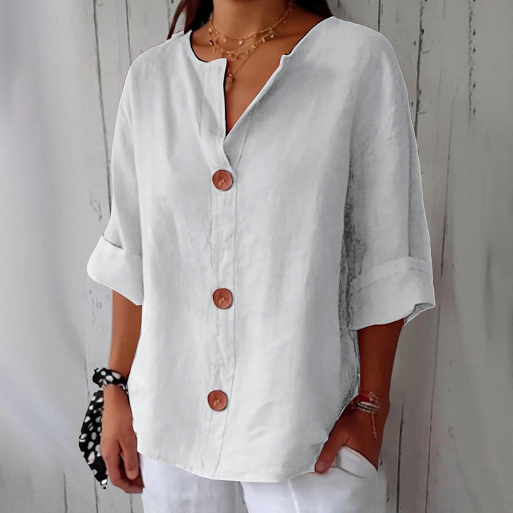 Julia | Women's Relaxed Linen Blend Blouse - image 9