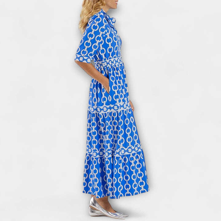 Juliana | Women's Chain Print Midi Dress - image 6