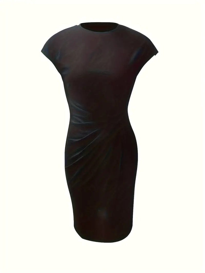 Juliette | Women's Classic Short Sleeve Bodycon Dress - Blue