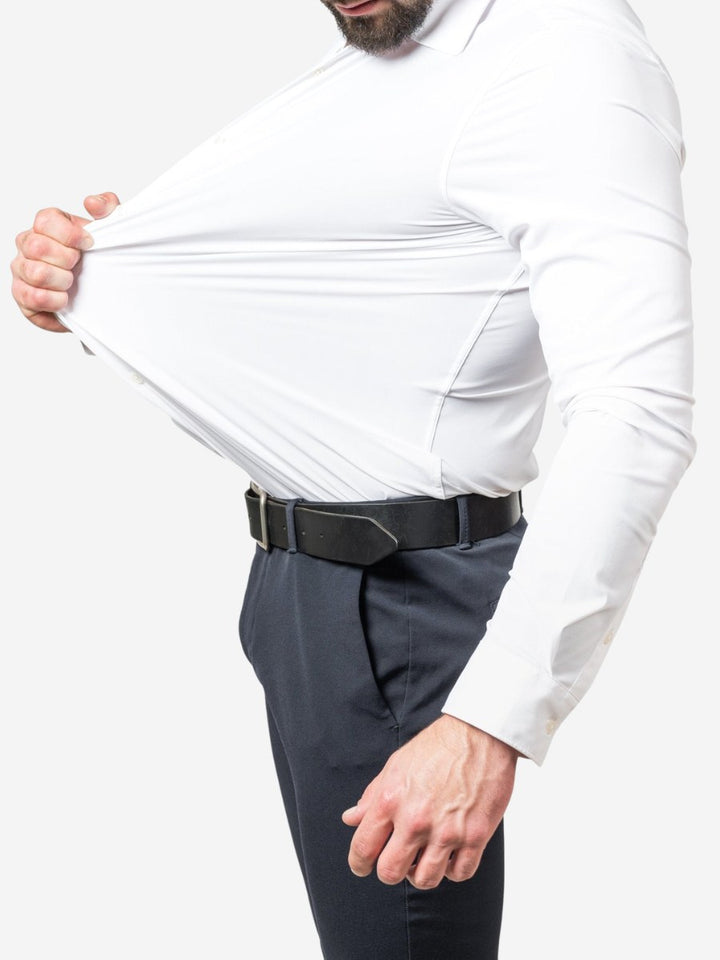 Kai | Men's Slim Stretch Shirt, Tailored Fit Shirt | The Shrader Sisters | White
