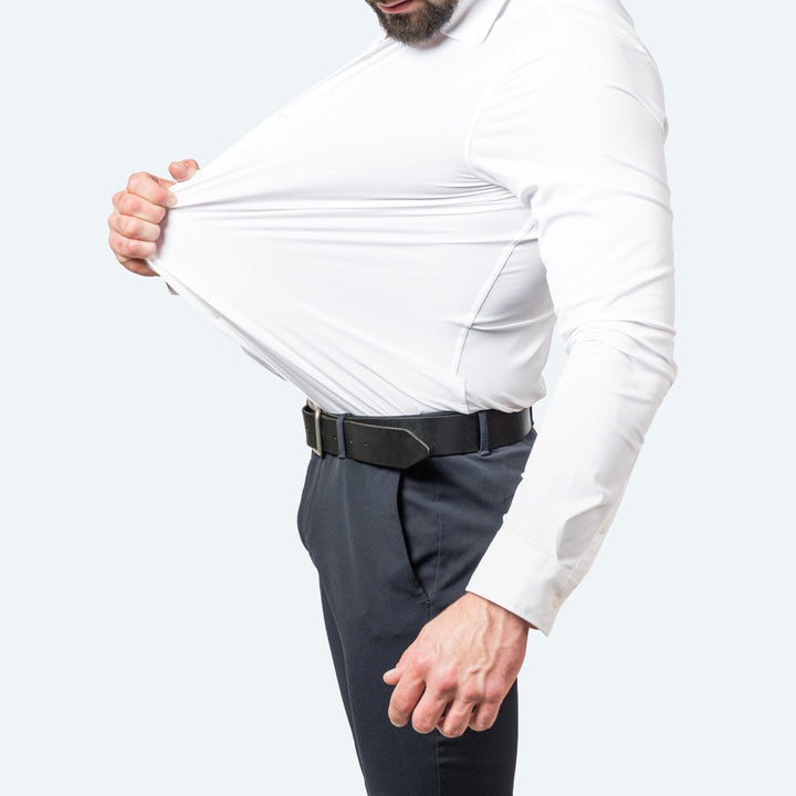 Kai | Men's Slim Stretch Shirt, Tailored Fit Shirt | The Shrader Sisters | Black