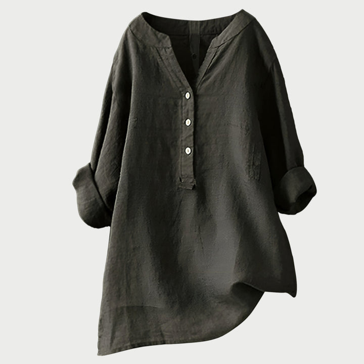 Karla | Women's Relaxed Button Tunic - Fuschia