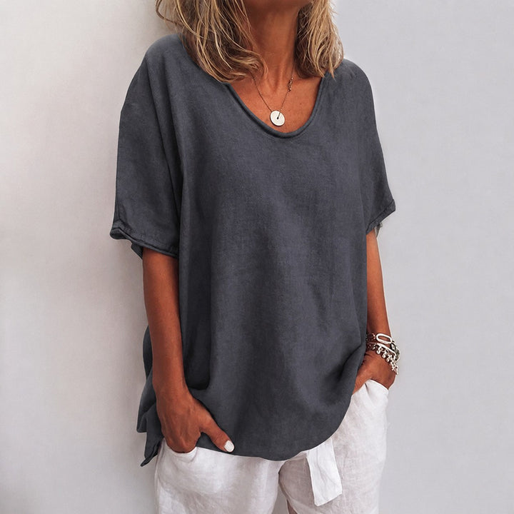 Kathleen | Women's Comfortable Loose Blouse - Dark Gray