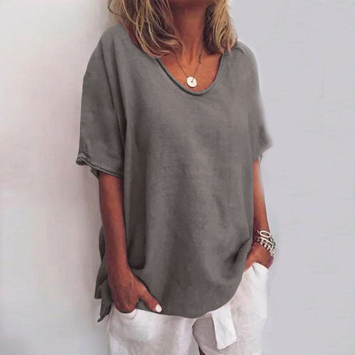 Kathleen | Women's Comfortable Loose Blouse - Sea Blue