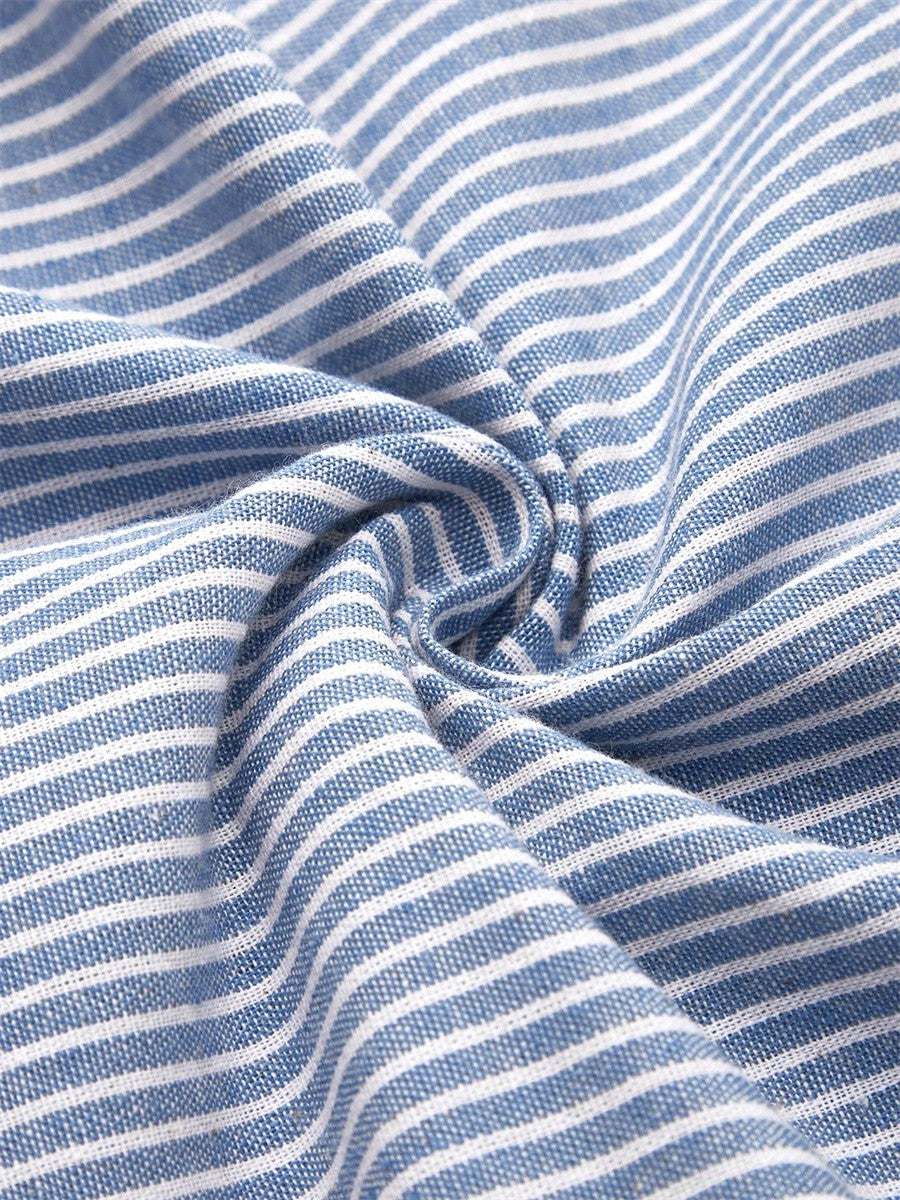 Kay | Women's Striped Midi Dress With Buttons - image 3