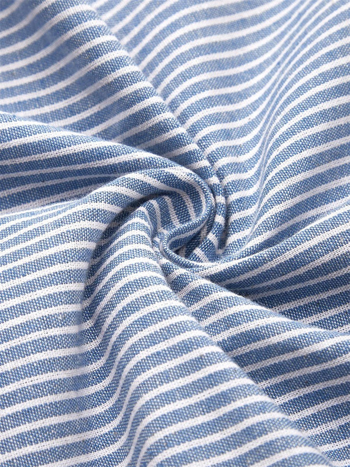 Kay | Women's Striped Midi Dress With Buttons - image 3