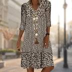 Keira | Women's Modern Tailored Dress, Flattering Day Dress | The Shrader Sisters | Brown