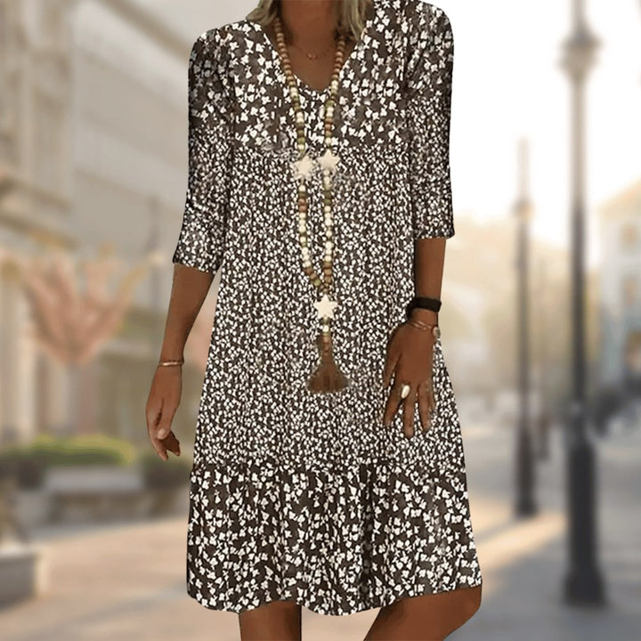 Keira | Women's Modern Tailored Dress, Flattering Day Dress | The Shrader Sisters | Brown