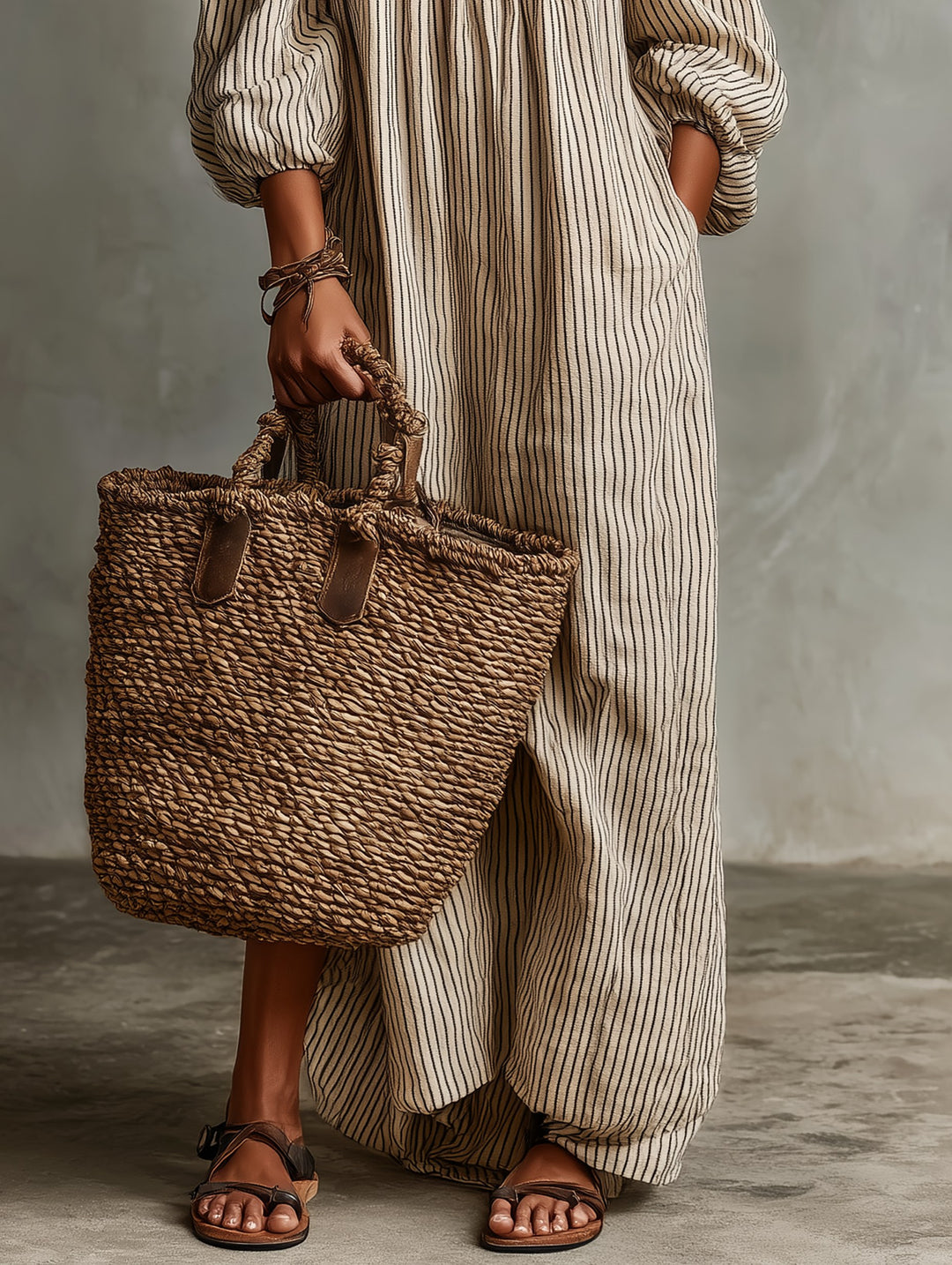 Kendall | Women's Cotton-Linen Off-Shoulder Maxi Dress - image 4