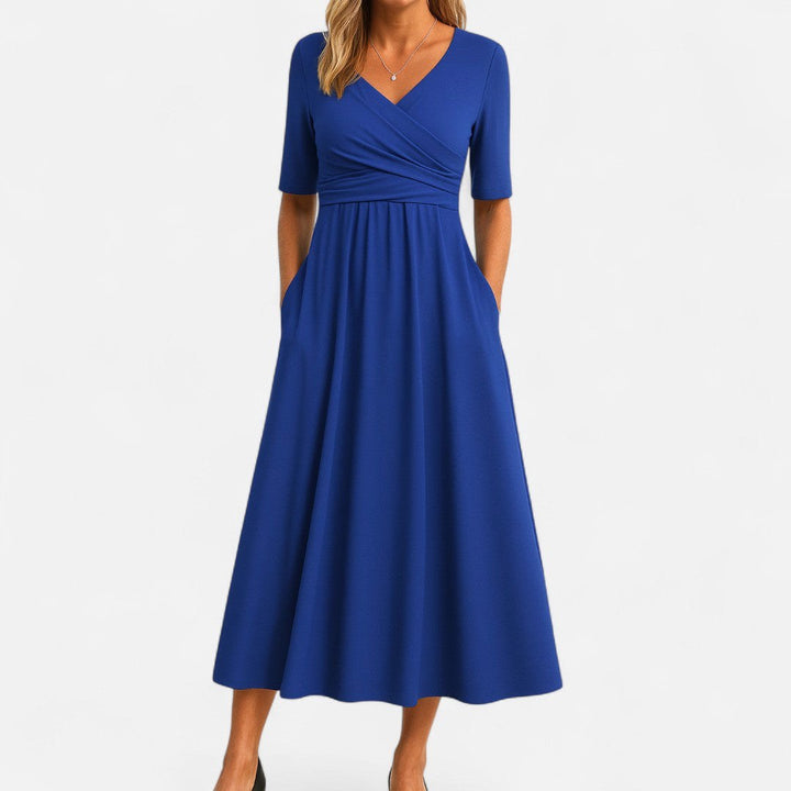 Kennedy | Women's Elegant Midi Dress - Blue