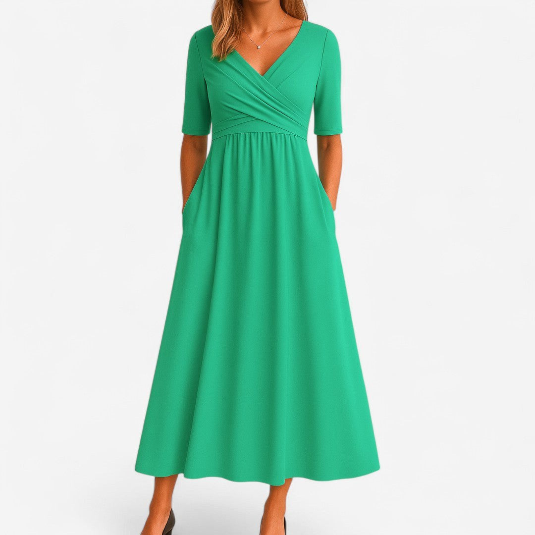 Kennedy | Women's Elegant Midi Dress - Green
