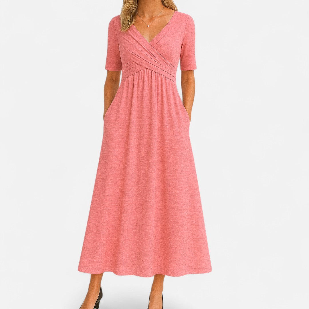 Kennedy | Women's Elegant Midi Dress - Pink