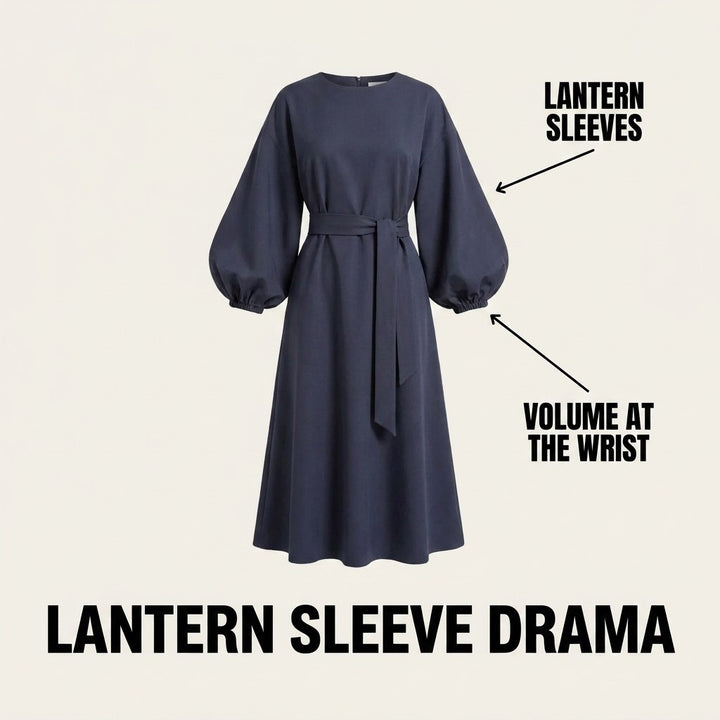 Kennedy | Women's Elegant Midi Dress with Lantern Sleeves - image 12