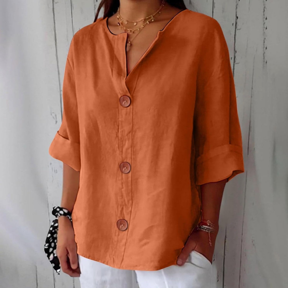 Kennedy | Women's Lightweight Linen Short Sleeve Blouse, Lightweight Summer Top for Holidays and Casual Wear, Lightweight Summer Top for Holidays and Casual Wear - image 1