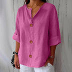 Kennedy | Women's Lightweight Linen Short Sleeve Blouse, Lightweight Summer Top for Holidays and Casual Wear, Lightweight Summer Top for Holidays and Casual Wear - image 12