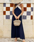 Kiara | Women's Crossed Maxi Dress, Flowing Everyday Dress | The Shrader Sisters